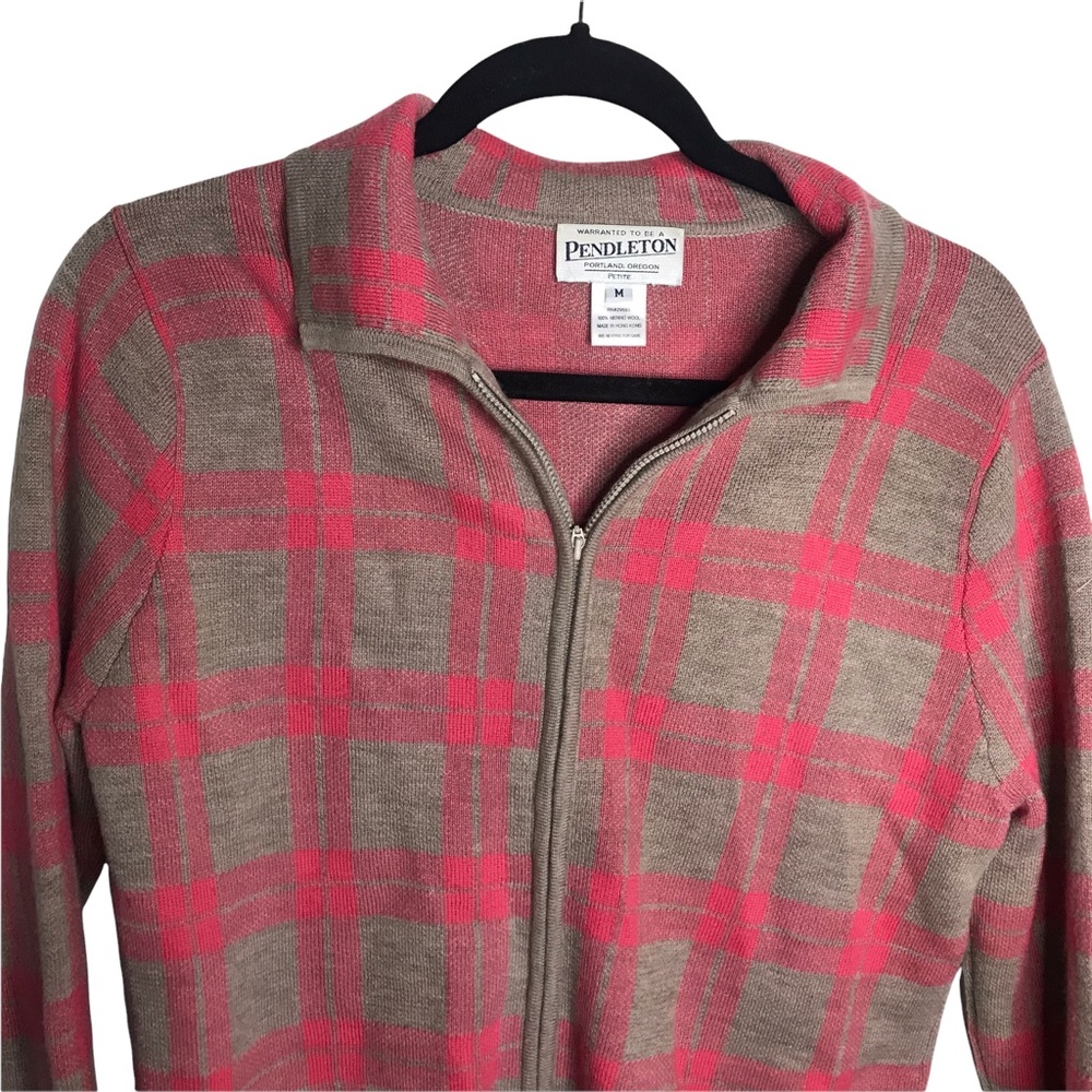 Pendleton Pink And Tan Window Pane Patterned 100%… - image 4